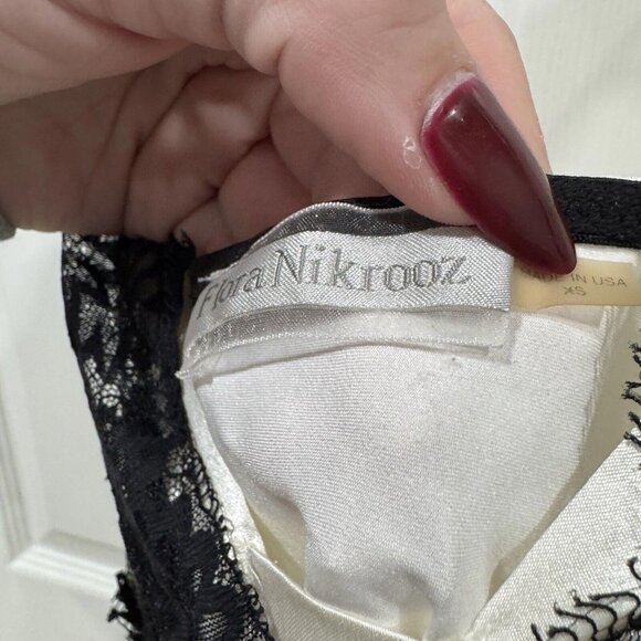 Flora Nikrooz Collection Charmeuse Chemise‎ Slip Nightgown Black Lace Xsmall Xs - Picture 3 of 6